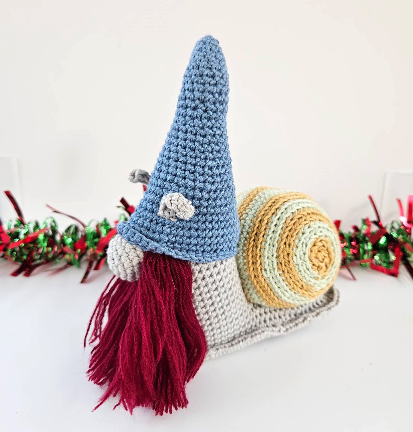 Handcrafted Snail Gnome Nisse | Nordic Christmas Elf | Scandinavian Winter Decor | Danish Hygge Tomte Ornament