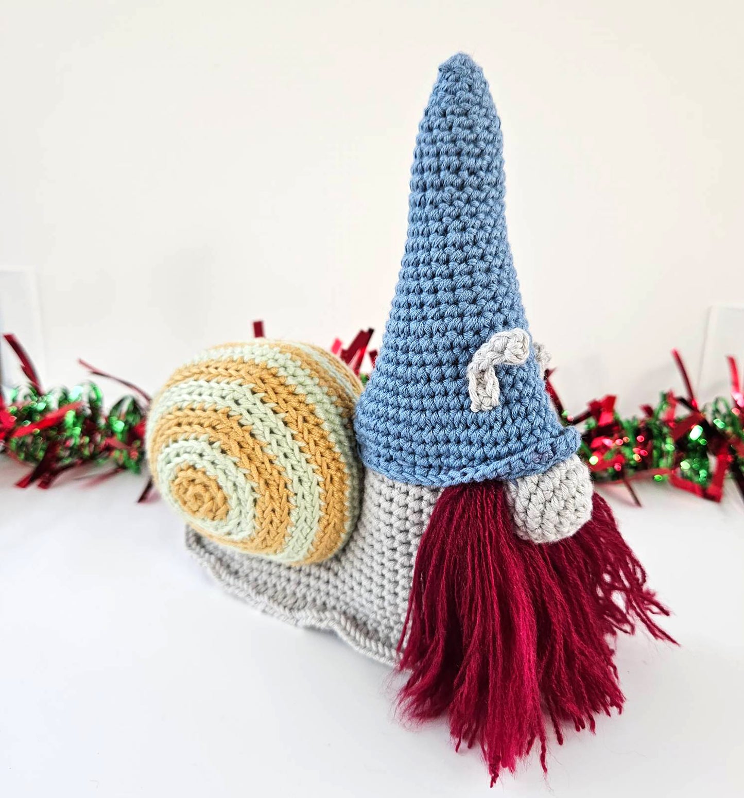 Handcrafted Snail Gnome Nisse | Nordic Christmas Elf | Scandinavian Winter Decor | Danish Hygge Tomte Ornament