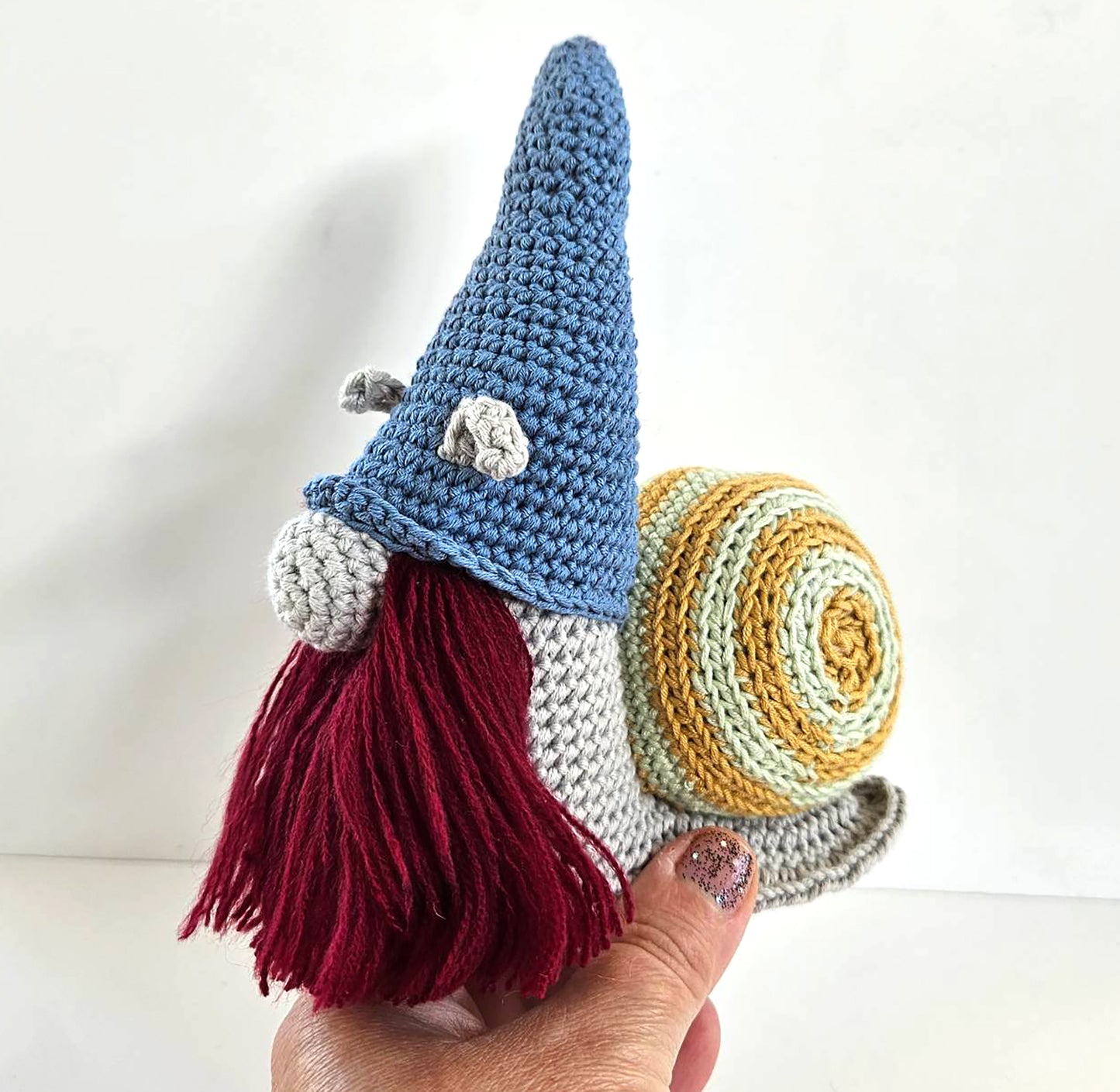 Handcrafted Snail Gnome Nisse | Nordic Christmas Elf | Scandinavian Winter Decor | Danish Hygge Tomte Ornament