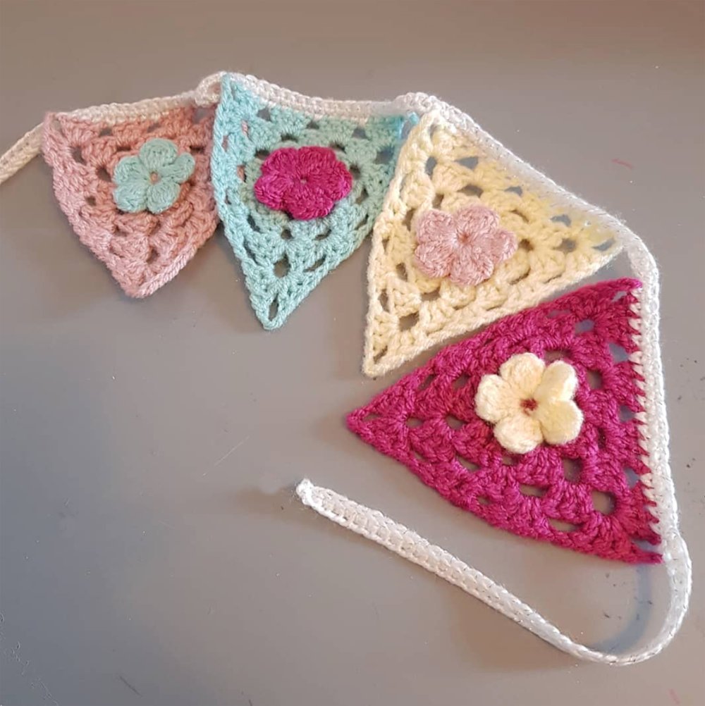 Flower crochet bunting nursery