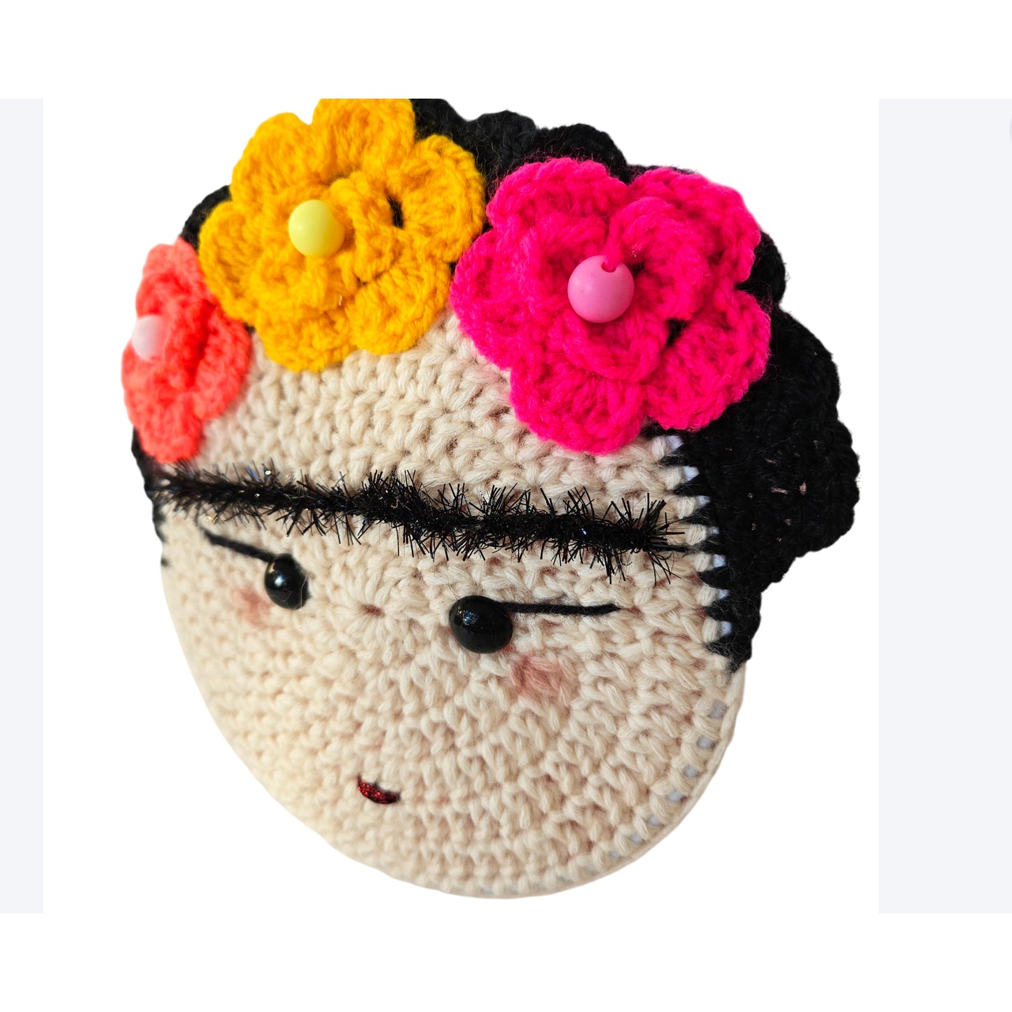 Frida Khalo - Unique Hanging Crochet Face