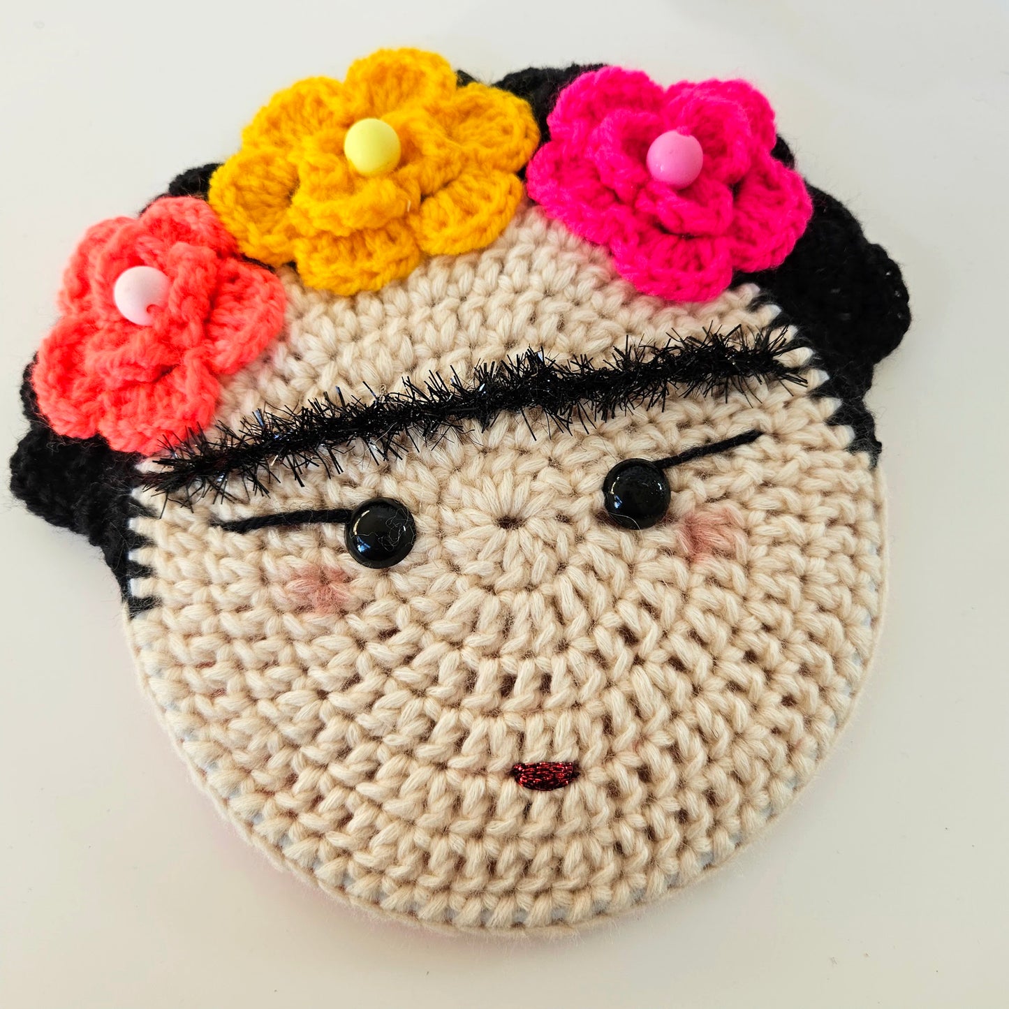 Frida Khalo - Unique Hanging Crochet Face