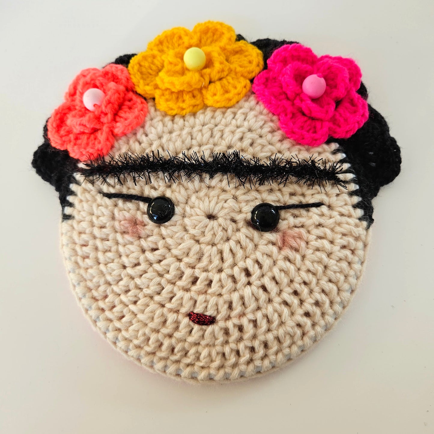 Frida Khalo - Unique Hanging Crochet Face