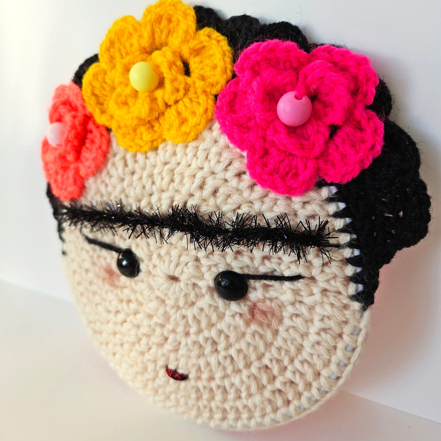 Frida Khalo - Unique Hanging Crochet Face