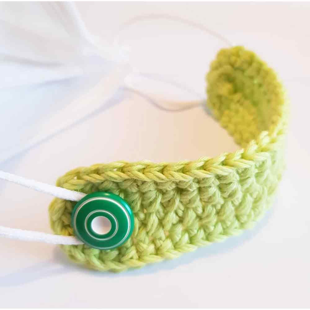 Crochet Mask Strap - mask ear saver - Purple or Green - C o c o F l o w e r
