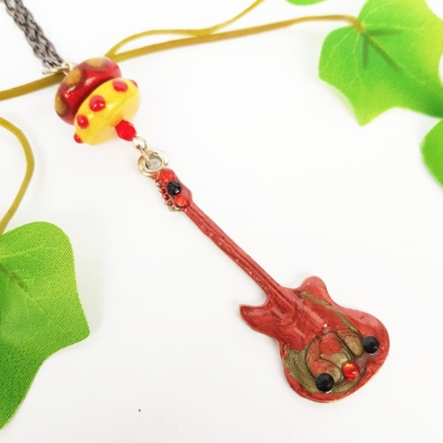 Electric guitar necklace red