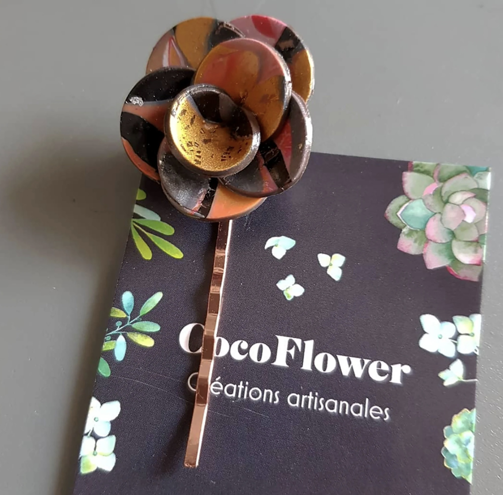 Flower Hair Pin 3D Clay Handmade - C o c o F l o w e r