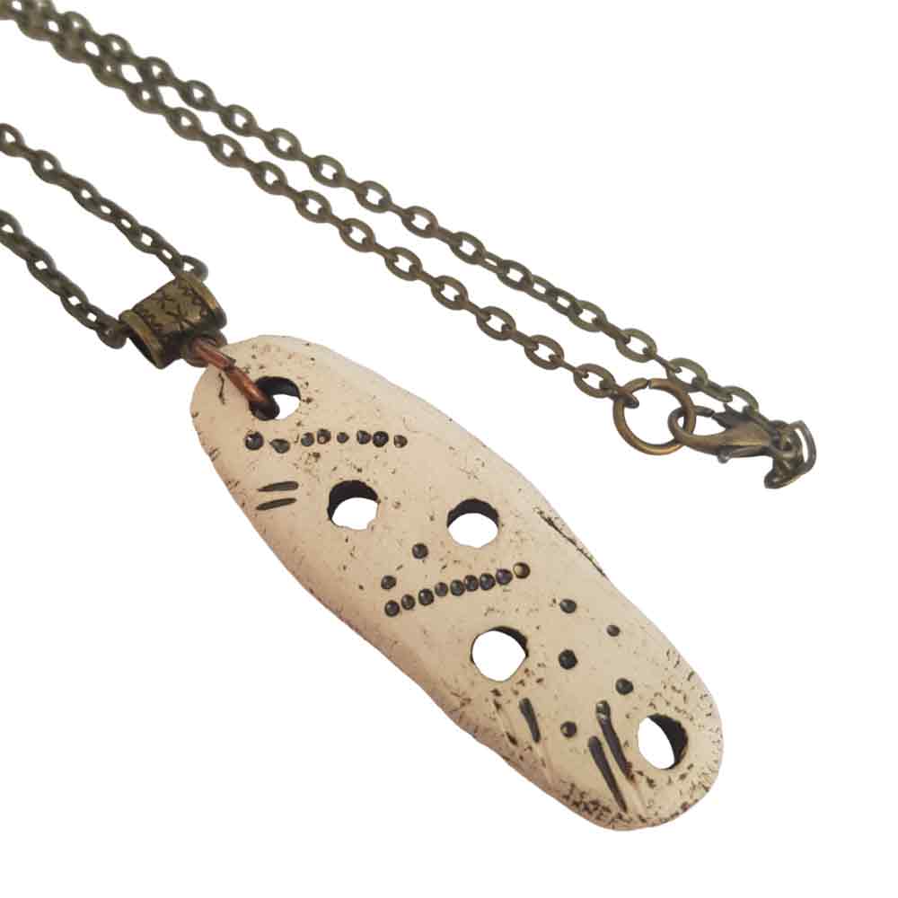Primitive necklace Raw Men - horn, eagle, holes, triangle