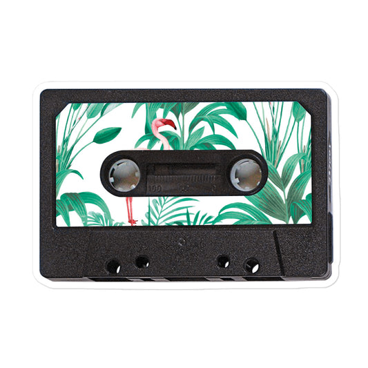 Bubble-free stickers -  - Tropical Flamingo Audio Tape design