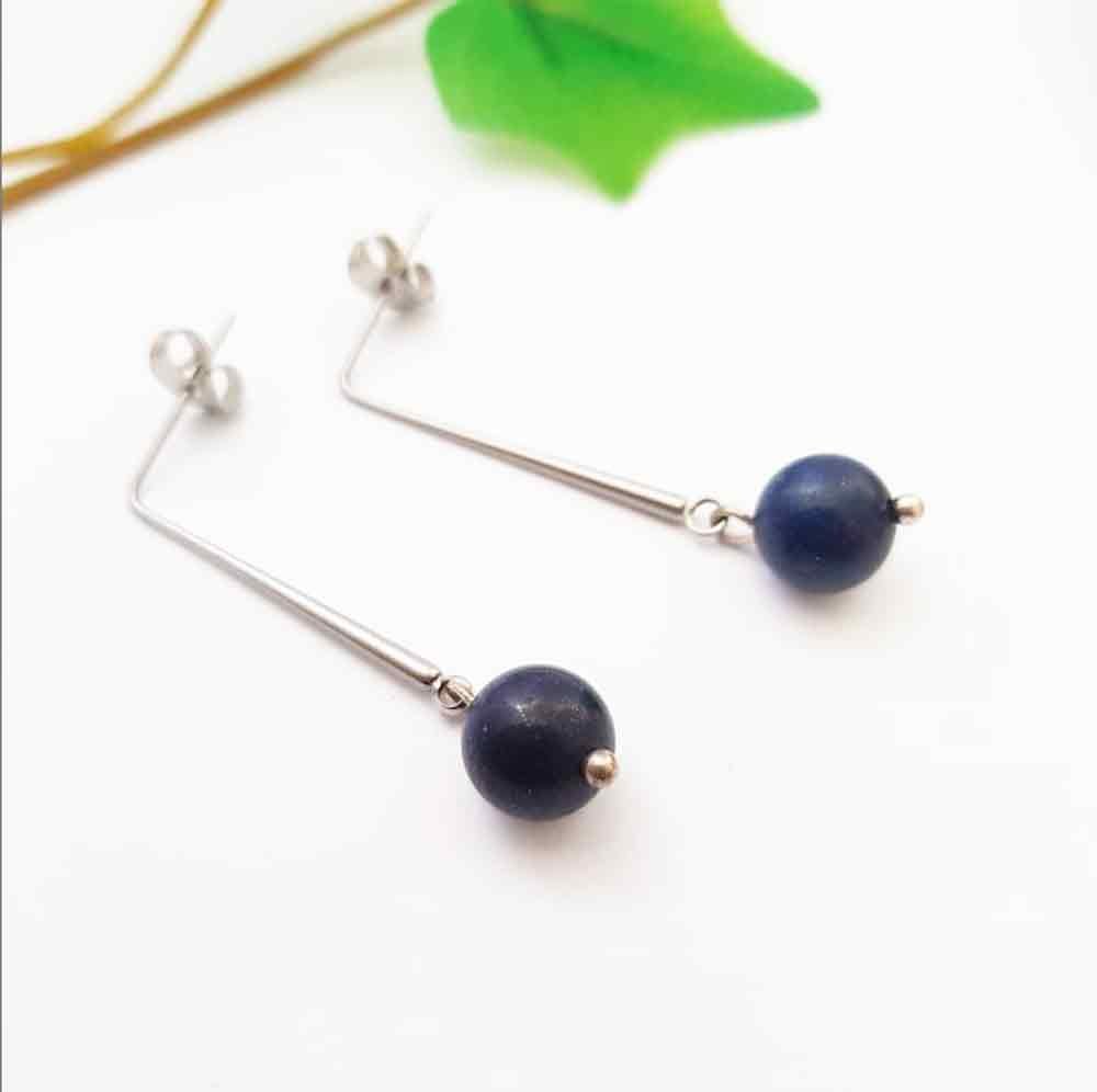 Modern Lapis Lazuli earrings - C o c o F l o w e r
