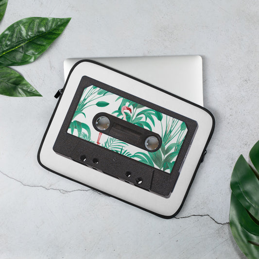Tropical Flamingo Audio Tape - Laptop Sleeve