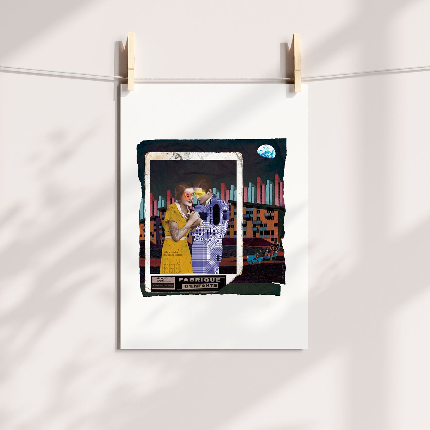 "Add a touch of romance to your decor with our Retro-Futuristic Collage Love Artworks poster, a timeless piece that celebrates the beauty of love across time and space."