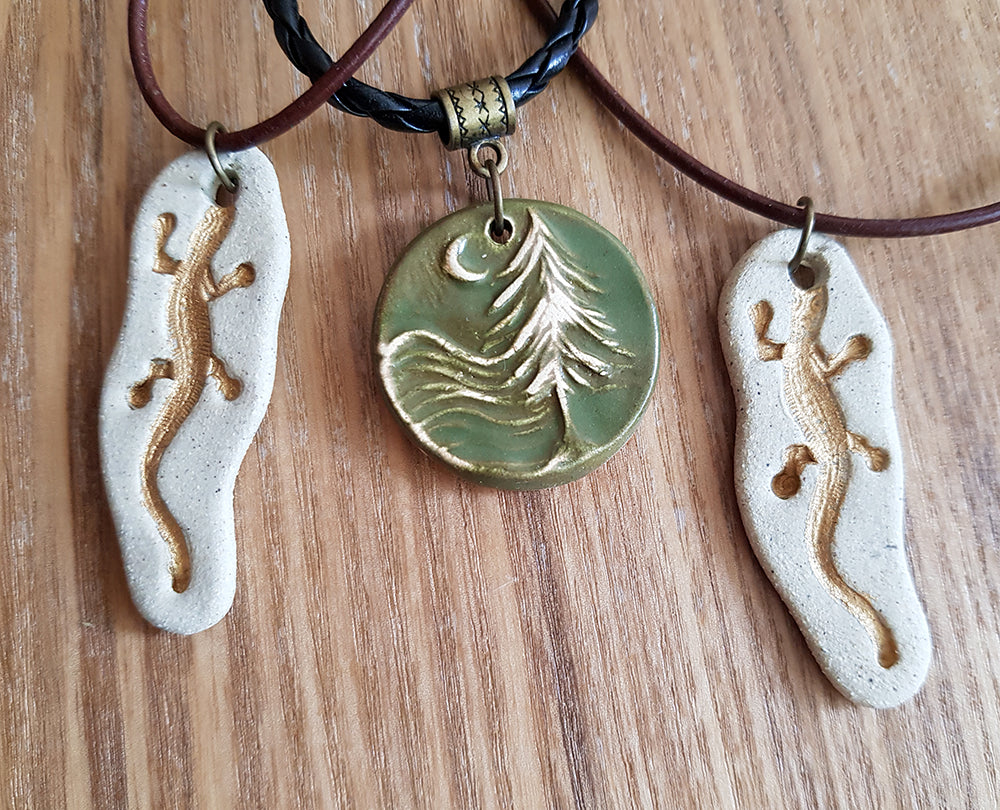 Nature necklace Salamander or Fir tree