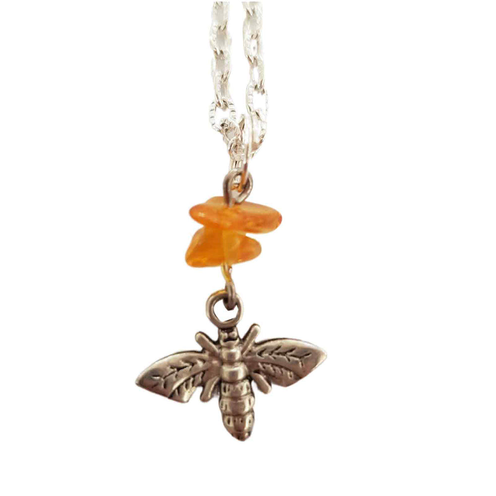 Orange fall necklace - Amber Bee