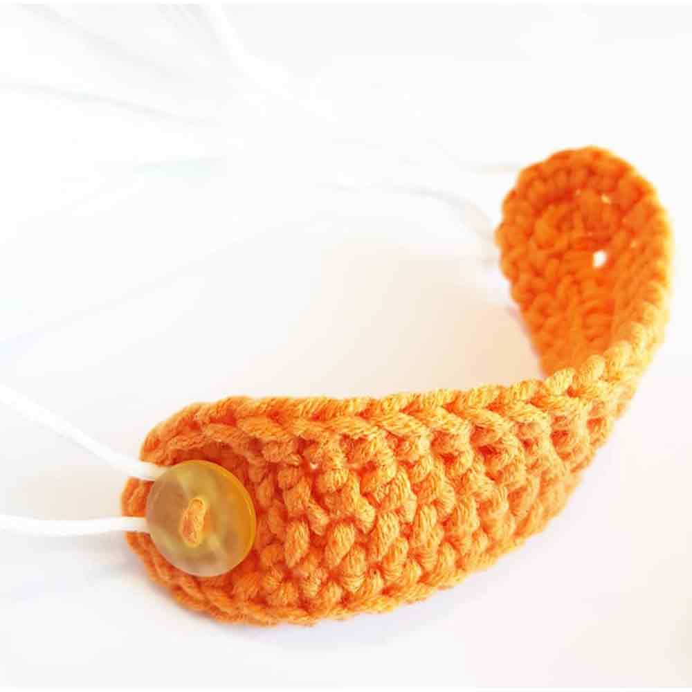 Crochet Mask Strap - Ears savers - Orange color