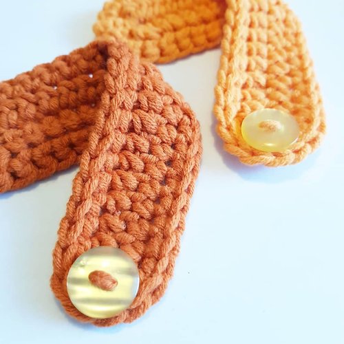 Crochet Mask Strap - Ears savers - Orange or Brown