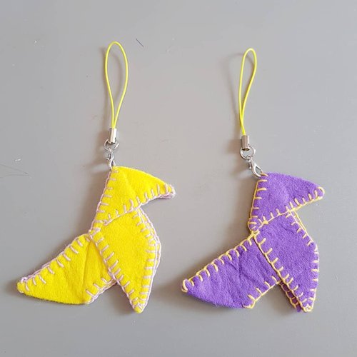 Embroidery Felt Origami to hang - 3 colors - C o c o F l o w e r