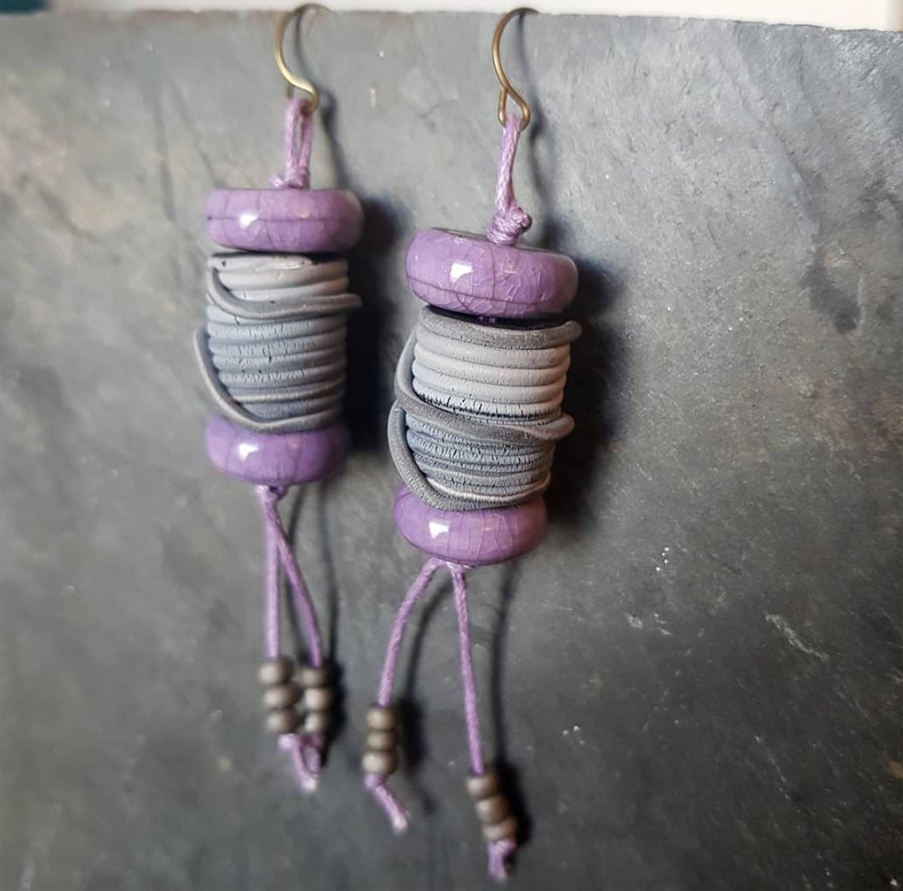 Purple Bohemian Earrings