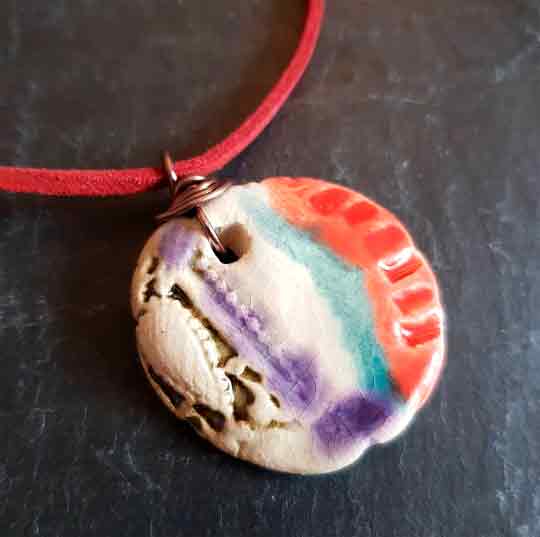 Tribal Colorful Ceramic Pendant Necklace - Unisex