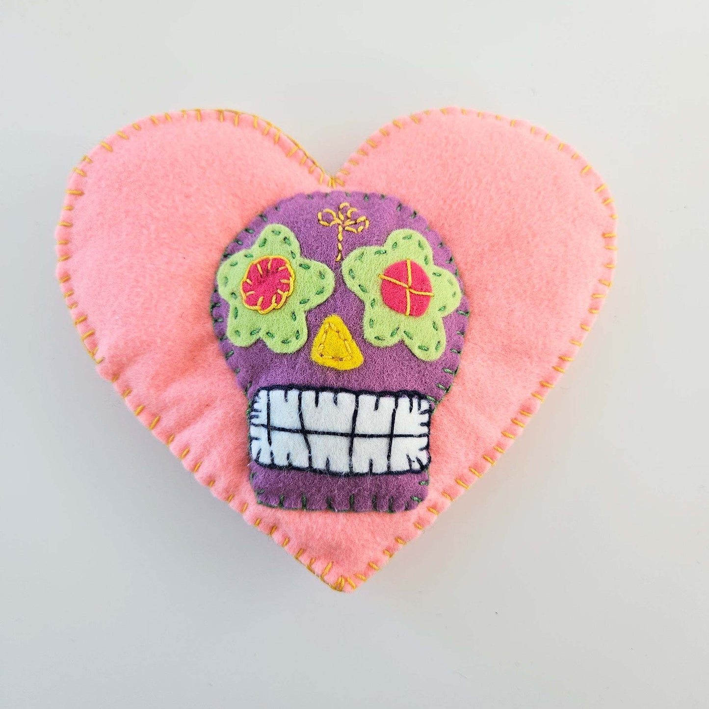 Handmade Sugar Skull Heart – Creepy Wall Décor (One of a Kind)