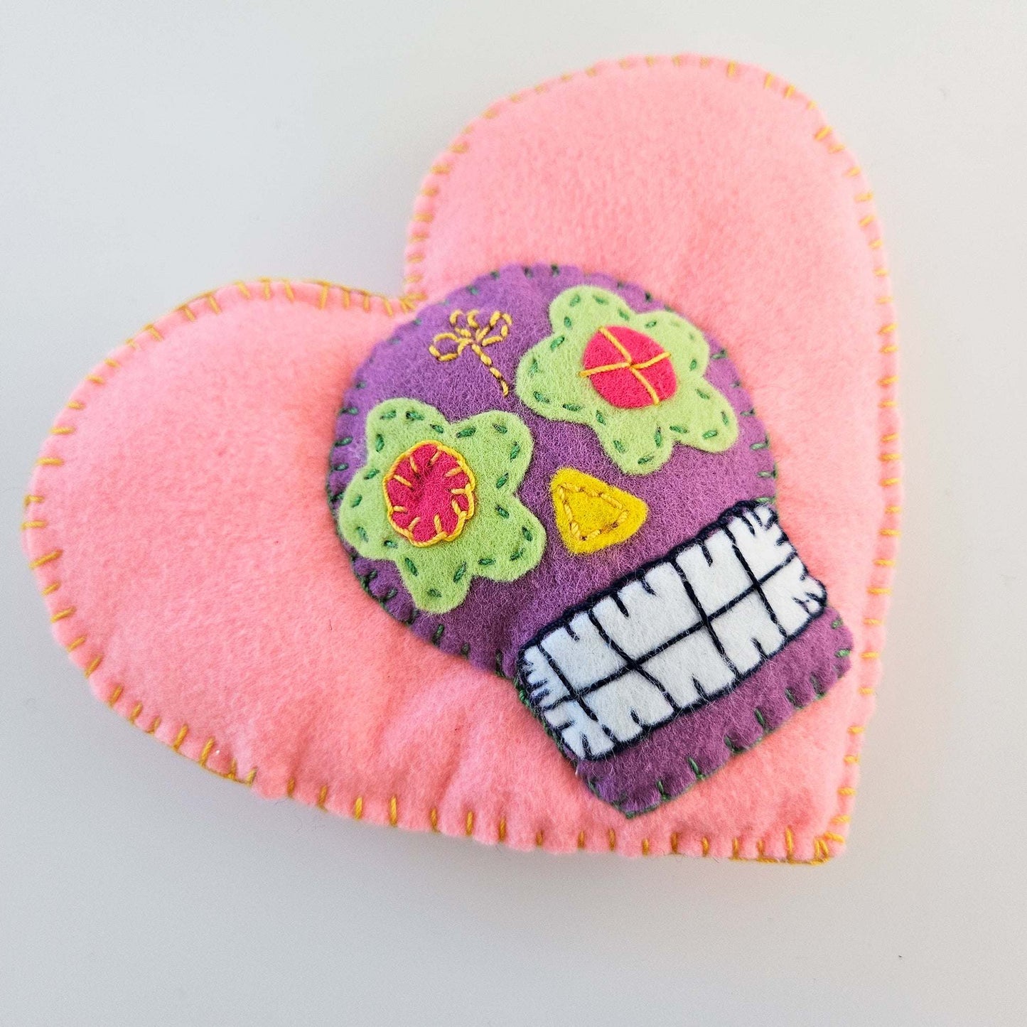 Handmade Sugar Skull Heart – Creepy Wall Décor (One of a Kind)