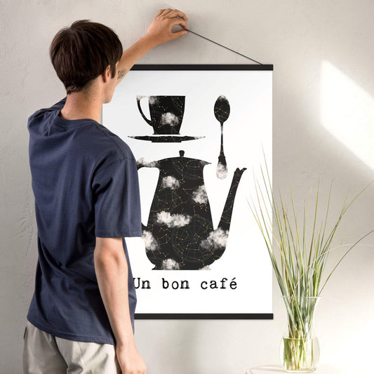 Café - Un bon café - Cloud and Star - Poster with hangers