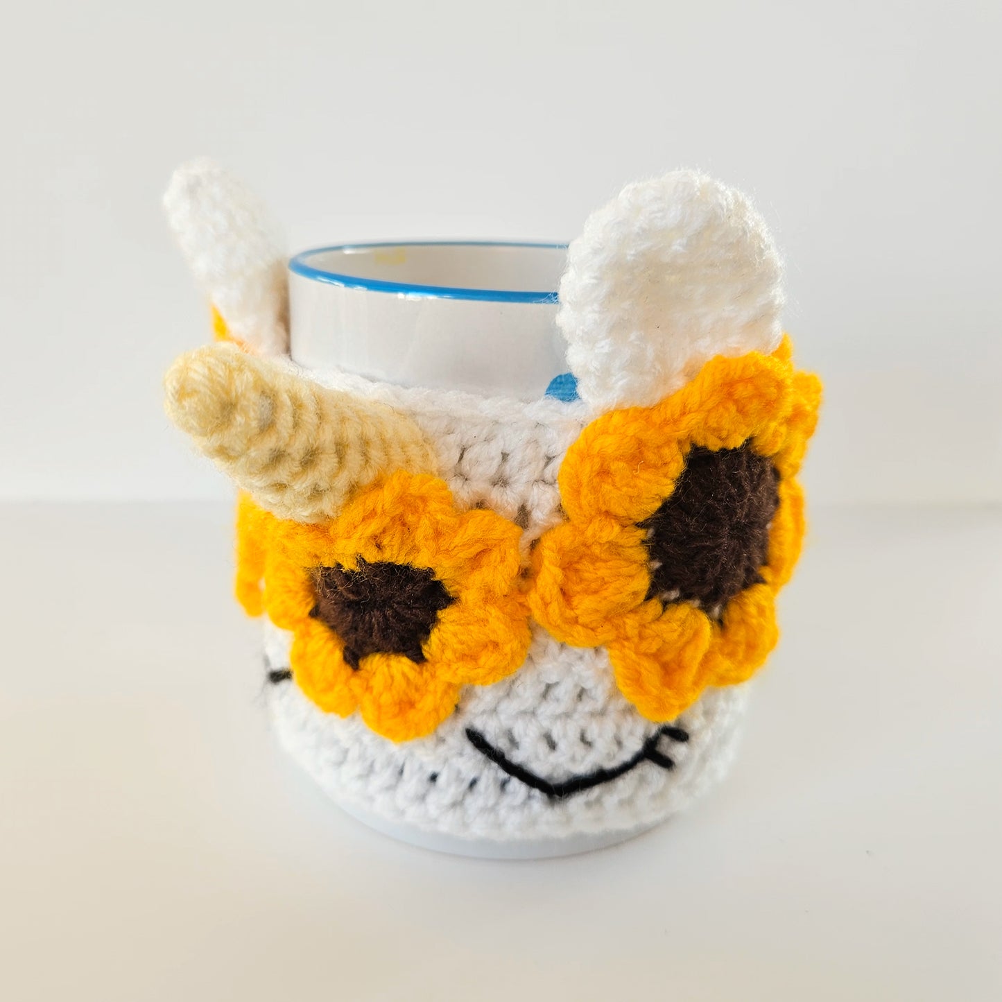 Unicorn Sunflower Mug Cozy - kawaii Coffee Cup Tea decor