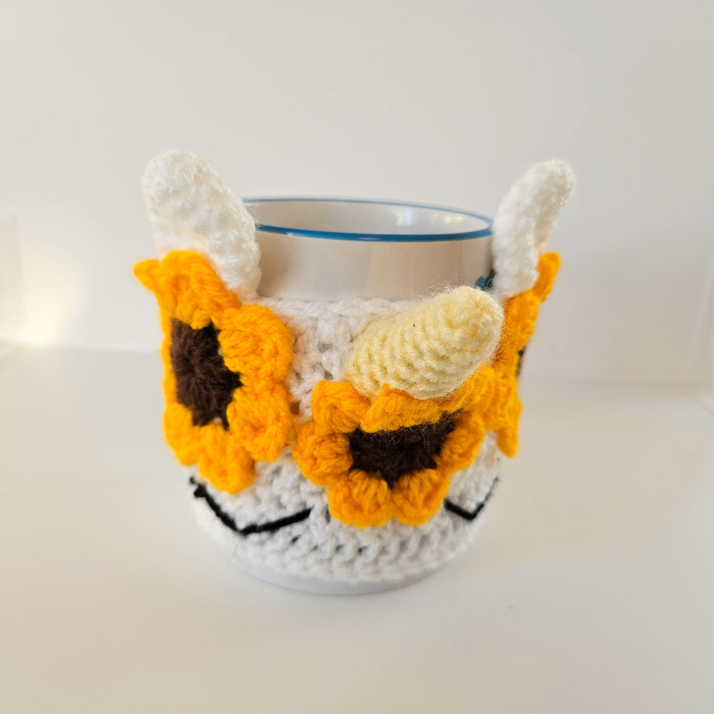 Unicorn Sunflower Mug Cozy - kawaii Coffee Cup Tea decor