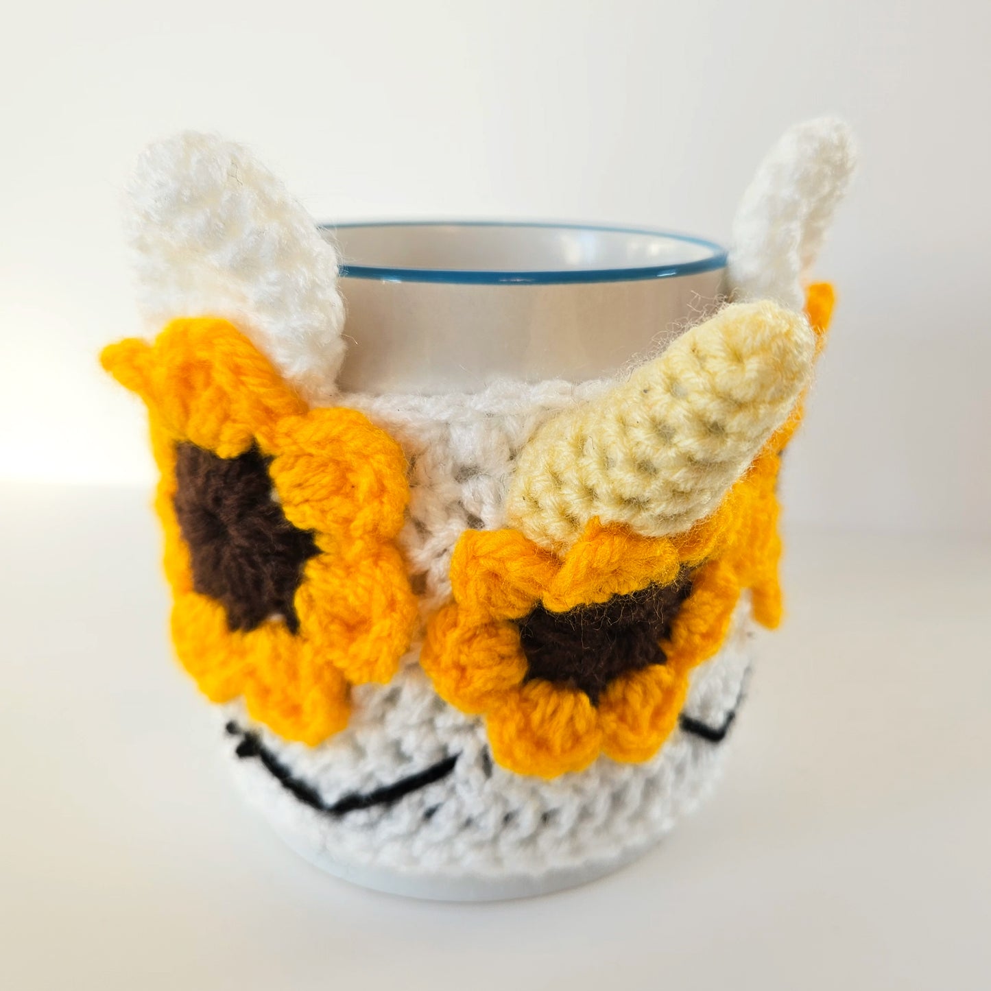 Unicorn Sunflower Mug Cozy - kawaii Coffee Cup Tea decor