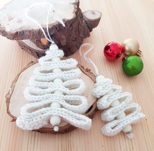 White Crochet Christmas Tree to Hang - Xmas Home decor